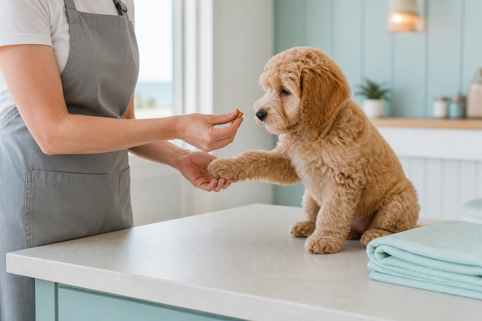 puppy-first-groom dog getting groomed in Fort Lauderdale
